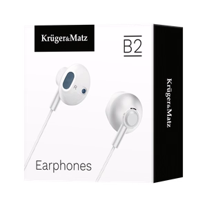 Kruger&Matz B2 mikrofoniga kõrvasisesed kõrvaklapid, valged