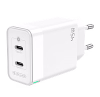 JELLICO seina laadija C106 GaN PD 45W 2xUSB-C + kaabel USB-C - USB-C valge