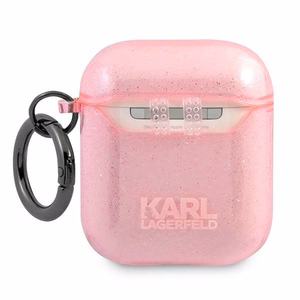 Karl Lagerfeld KLA2UKHGP AirPods kate różowy/pink Glitter Karl`s Head