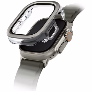 Uniq Voute ümbris with karastatud klaas jaoks Apple Watch Ultra 49 mm - hõbedane