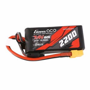 Аккумулятор GensAce G-Tech LiPo 2200 мА·ч, 7,4 В, 60C, 2S1P, разъем XT60