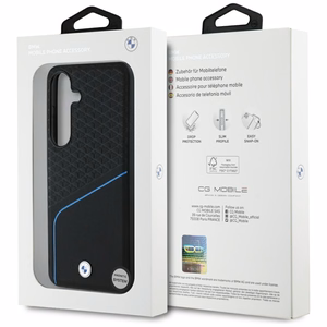 BMW Leather Textured and Smooth MagSafe Ümbris jaoks Samsung Galaxy S25 - must