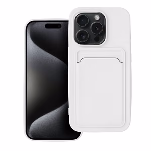 Ümbris jaoks iPhone 15 PRO Card Ümbris valge