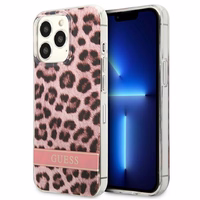 Guess GUHCP13LHSLEOP iPhone 13 Pro / 13 6.1" roosa/roosa kõvakott Leopard