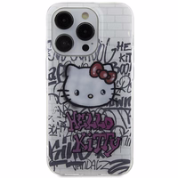 Hello Kitty IML Kitty On Bricks Graffiti ümbris jaoks iPhone 13 Pro Max - valge