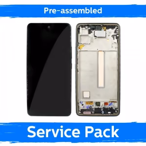 LCD ekraan ühilduv Samsung A536 A53 5G raamiga / must / (Eelkokkupandud Service Pack)