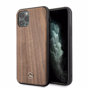 Mercedes Wood Line pähklipuust ümbris iPhone 11 Pro Max'ile - pruun