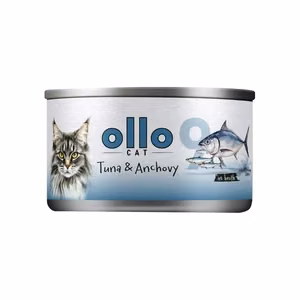Ollo Cat No. 9 – wet cat food with tuna and anchovy in broth, 70 g