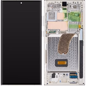 LCD ekraan Samsung S918 S23 Ultra 5G koos puutetundliku ekraani ja raamiga Cream originaal (hoolduspakett)