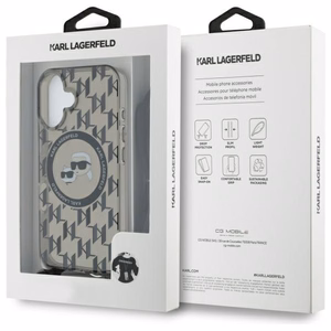 Karl Lagerfeld IML Crossbody Monogram Karl & Choupette Head MagSafe iPhone 16 Ümbris - must