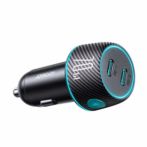 2x USB C 70W car Laadija with LED backlight Joyroom JR-CCN02 - must