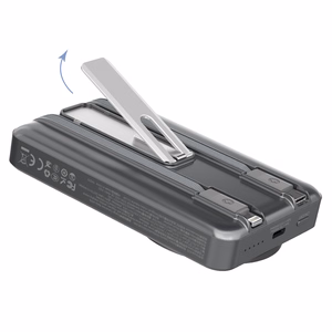 Dudao K29 10000mAh PD 20W MagSafe Powerbank metallist korpusega, alusega ja sisseehitatud USB-C / Lightning kaablitega - hõbedane