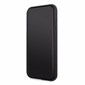 BMW Кожаный чехол Perforate для iPhone 11 / Xr - чёрный