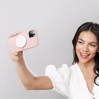 Dux Ducis Grit nahast ümbris iPhone 14 Plus'ile Elegantne kunstnahast ümbris (MagSafe ühilduv) roosa