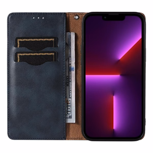 Magnet Strap Ümbris Ümbris jaoks Samsung Galaxy S23 Flip Wallet Mini Lanyard Stand sinine