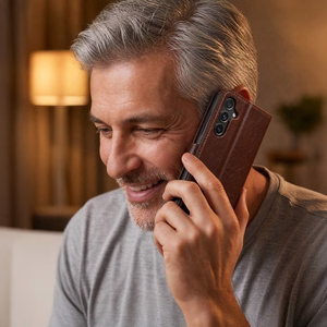 Smart Luxe nahast ümbris Samsung Galaxy S24 pruun