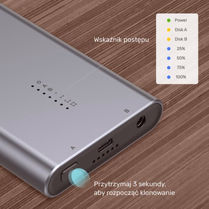 UNITEK S1206A SolidForce USB-C – PCIe/NVMe M.2 SSD, 10 Gbps, kahepesaline korpus kloonimisel