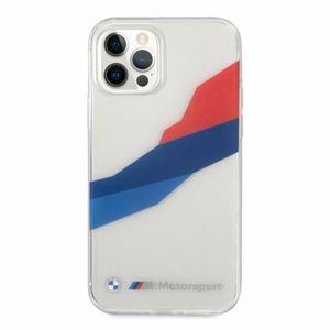BMW Motorsport Tricolor ümbris iPhone 12 Pro Max'ile - Läbipaistev