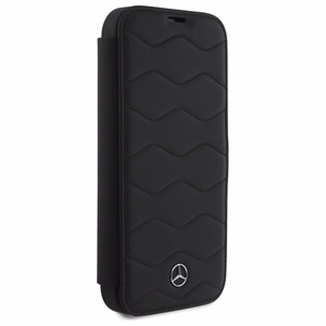 Mercedes MB Waves Leather Ümbris jaoks iPhone 16 Pro Max - must