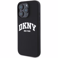 DKNY Silicone Valge Printed Logo MagSafe iPhone 16 Pro Ümbris - Must