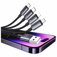 USAMS kaabel 4in1 2xUSB-C/Lightning/MicroU SB 15W 1,2m Aluminum Alloy Data Cable Sufeng Series SJ739USB101 (US-SJ739)