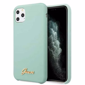 Guess GUHCN58LSLMGG iPhone 11 Pro green/green hard case Silicone Vintage Gold Logo