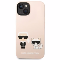 Karl Lagerfeld KLHMP14SSSKCI iPhone 14 6.1 "hardcase light roosa / light roosa Silicone Karl & Choupette Magsafe