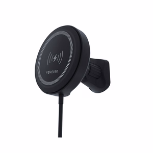 Forever autohoidja õhuventilaatorile MACH-300 magnetiline traadita laadimisega must Qi2 15W
