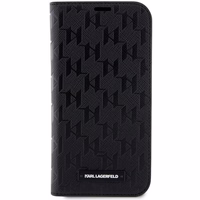 KARL LAGERFELD KLBKP14SSAKLPK IPHONE 14/15/13 6.1 "RAAMATÜMBRIS MUST / MUST SAFFIANO MONOGRAM