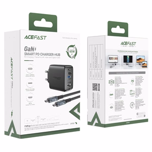 Acefast 2in1 Laadija GaN 65W USB Type C / USB, adapter adapter HDMI 4K @ 60Hz (set with kaabel) valge (A17 valge)