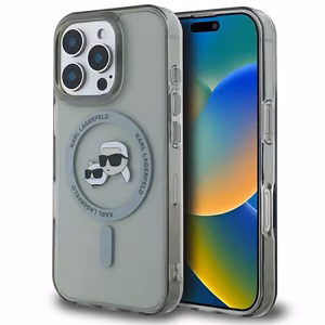 Karl Lagerfeld IML Metal Karl&Choupette Head MagSafe Ümbris jaoks iPhone 16 Pro - must