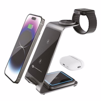 Juhtmevaba laadija Forcell F-Energy 3in1 Simply Charge aluminium compatible with Apple Watch and Samsung Watch hall