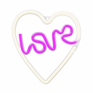 Neon LED Light LOVE HEART lilla valge NNE02 Neolia