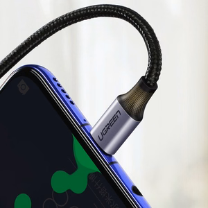 Ugreen US255 50125 USB-C (sirge) / USB-C (nurgaga) PD QC kaabel 60W 3A 2m - hall