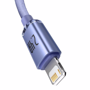 Baseus cable Crystal Shine USB - Lightning 1,2 m 2,4A lilla