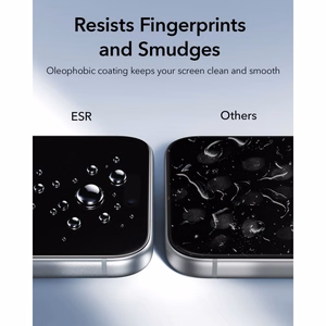 ESR UltraFit Classic 2 karastatud klaasi komplekt mudelitele iPhone 18 Pro / 17 Pro, must