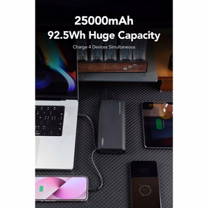 Powerbank Veger TCE130 (W2503) PD 130W 25000 mAh with built-in Type C cables / Lightning black