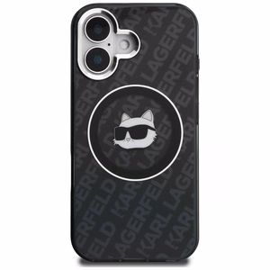 Karl Lagerfeld IML Choupette Head Logo MagSafe Case for iPhone 16 - Black