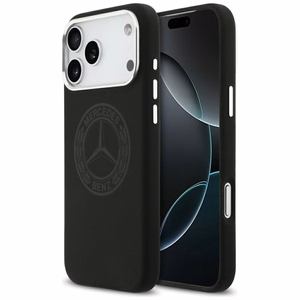 Mercedes Silicone Vintage Logo MagSafe Ümbris jaoks iPhone 17 Pro Max - must