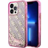 Guess GUHCP14XLC4PSGP iPhone 14 Pro Max 6.7" roosa/roosa hardcase Liquid Glitter 4G Transculent