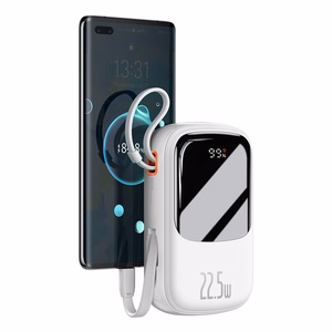 Baseus внешний аккумулятор 20000mAh Qpow Pro - USB + Type C - PD 22,5W с кабелем Type C (PPQD060302) белый