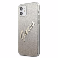 Guess GUHCP12SPCUGLSGO iPhone 12 mini 5.4" kuldne/kuldne kõvakaaneline Glitter Gradient Script
