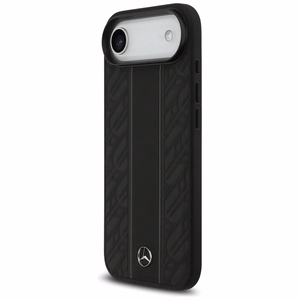 Mercedes Leather Laurel Leaves Stripes MagSafe чехол для iPhone 17 Air - черный
