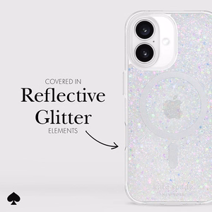 Kate Spade New York Protective MagSafe - Case for iPhone 16 (Chunky Glitter)
