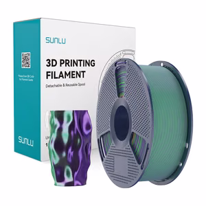 Sunlu PLA+ Silk kahevärviline filament (roheline ja lilla)
