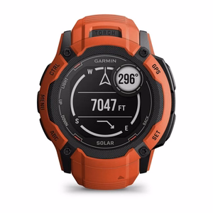 Garmin Instinct 2X Solar 2,79 cm (1,1") MIP, 50 mm, digitaalne 176 × 176 piksli puuteekraan, punane, GPS (satelliit)