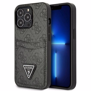 Guess GUHCP13LP4TPK iPhone 13 Pro / 13 6.1" чёрный/чёрный жёсткий чехол 4G Triangle Logo Cardslot