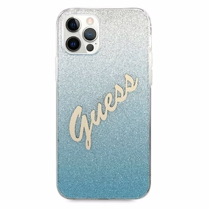 Guess GUHCP12MPCUGLSBL iPhone 12/12 Pro 6.1" синий/синий жёсткий чехол Glitter Gradient Script