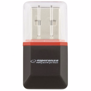Esperanza EA134K kaardilugeja must, hõbedane, läbipaistev USB 2.0