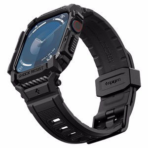 Spigen Rugged Armor Pro Apple Watch 10 (42mm) Strap Case - Black